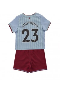 Fotbalové Dres Aston Villa Philippe Coutinho #23 Dětské Venkovní Oblečení 2022-23 Krátký Rukáv (+ trenýrky)